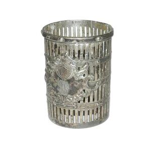 Vintage Antique Meriden Silver Plate Co Silver plate Cup Glass Holder 2468 USA